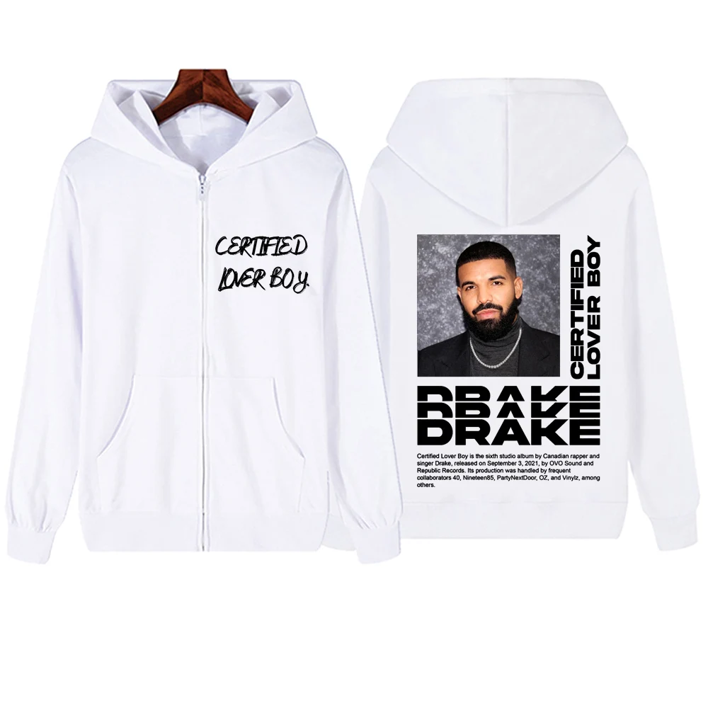 Certified Lover Boy Drake 2024 Zipper Hoodie Harajuku Pullover Tops Streetwear Music Fans Gift V-Neck Sweatshirts Spring