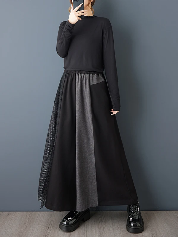 カジュアルワイドレッグパンツ カラーブロウ エラスティックウエスト ルーズフィット レディースプラスサイズ ファッションパンツ スリミング ナインポイントパンツ