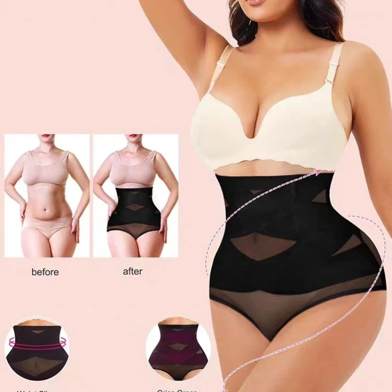 

Женское нижнее белье для похудения с высокой посадкой, тренажер для талии, трусики с контролем живота, бесшовное корректирующее белье для тела, формирователь ягодиц