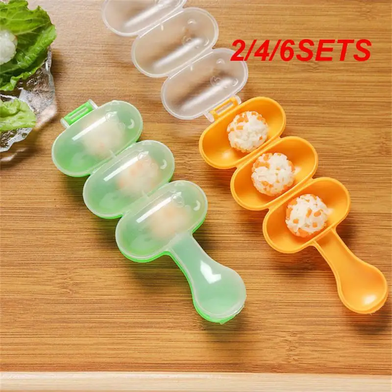 2/4/6SETS Three Consecutive Mold Convenient Sushi Mold Pleasure Creative Sushi Making Food Mold Popular Kitchen Accessories