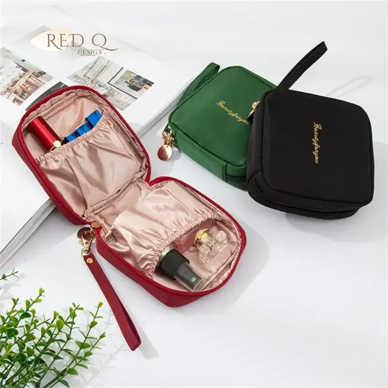 Mini Square Cosmetic Bag Solid Color Makeup Bags Travel Beauty Make Up Bag Organizer Pencil Pouch Bolsos De Maquillaje Neceser