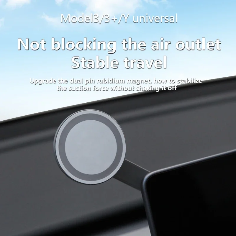 Magnetic Car Phone Holder For Tesla Model 3/Y/S/X/HIGHLAND 2024 Cybertruck 360 Degree Rotation Car Mount For iPhone 16 15 14 Pro