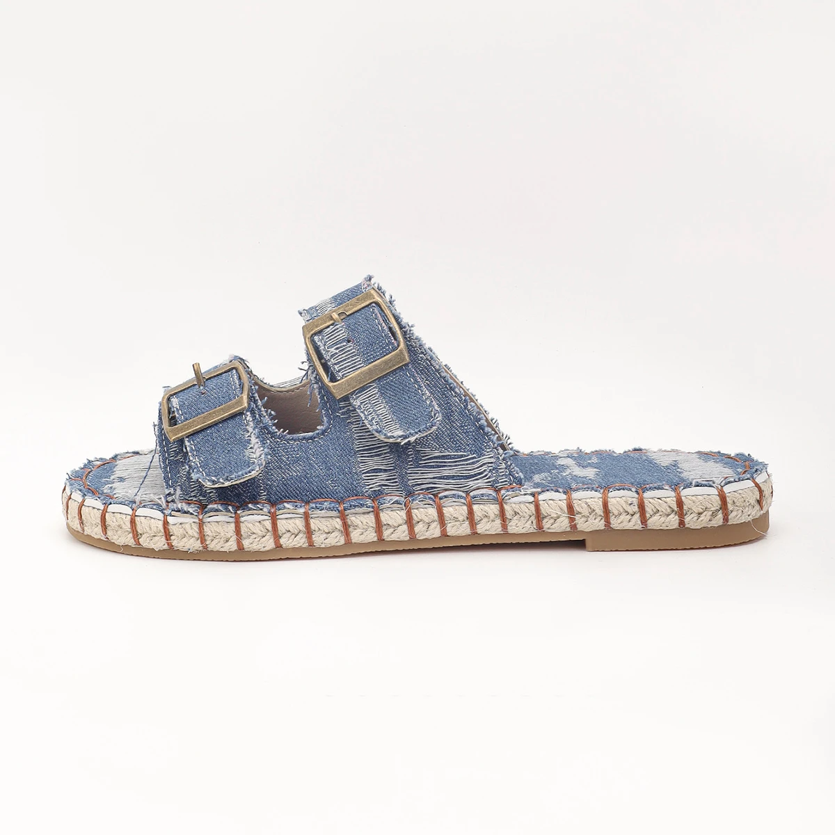 

Denim Summer Slippers Women Flat Outdoor Sandals Women Luxury Design Flip Flops Female 2024 New Streetwear Trend Ladies Shoes