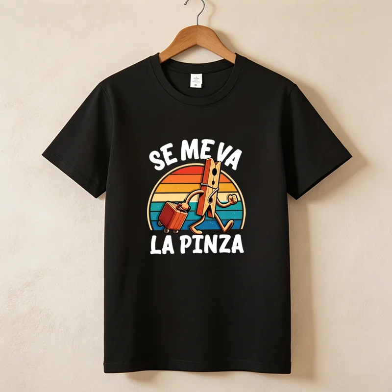 Se Me Va La Pinza T-shirt Fun Spanish Jokes Y2k Retro T-shirt Men's Soft Unisex Casual Top cute graphic t shirts WX172