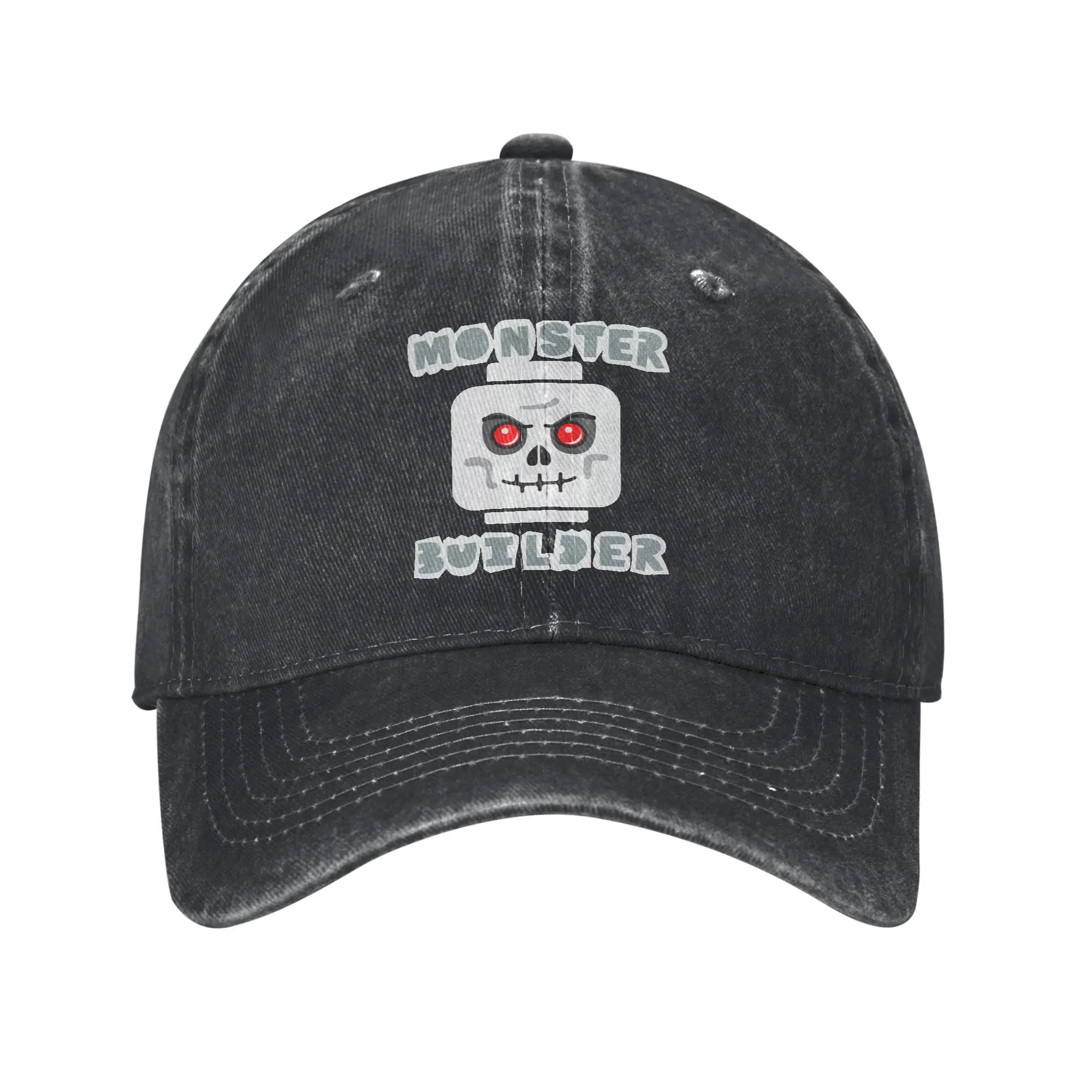 Halloween Building Bricks Monster Builder Skull Head funny Sun Baseball Cap  Couple Women Design Trucker Hat Summer Baseball Cap