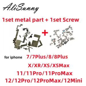 Bilashmart Set Inner Metal Parts Accessories iPhone 11 12 Pro Max X XS XR 7 8 Plus Holder Bracket Shield Plate + screw