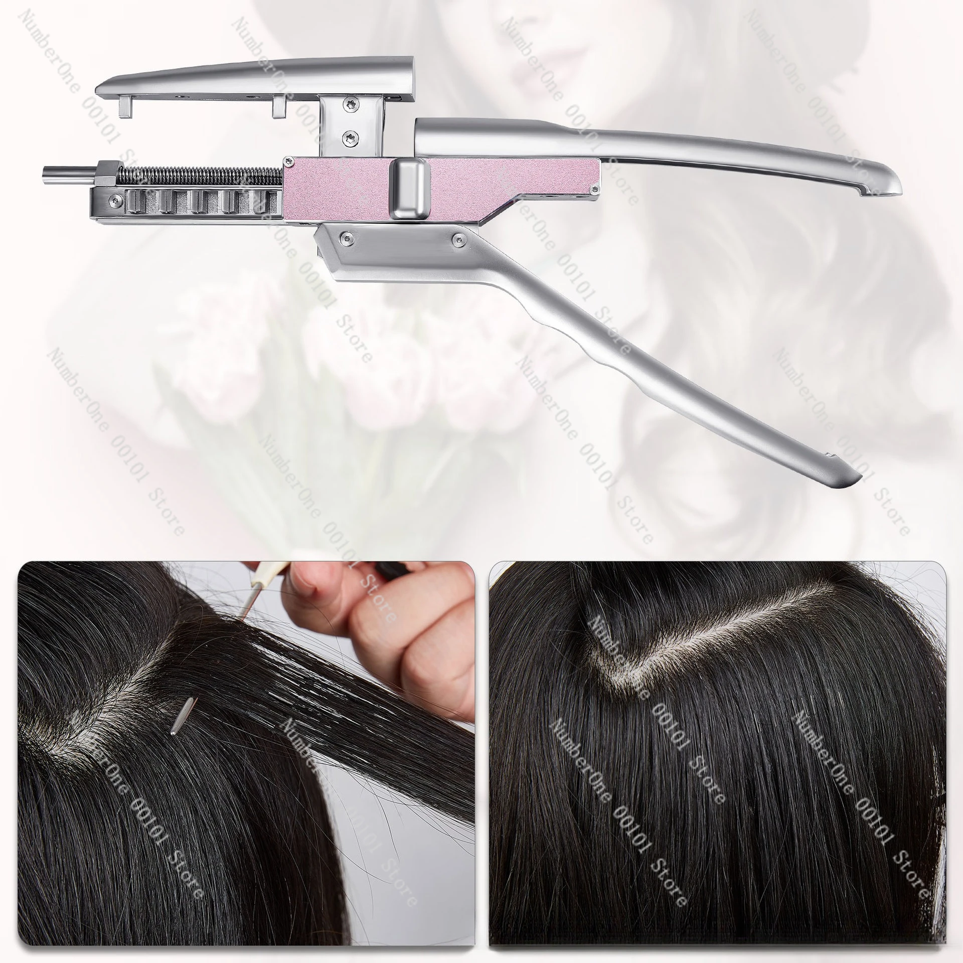Traceless glue-free hair extension artifact 6D hair extension with hair removal pliers inside