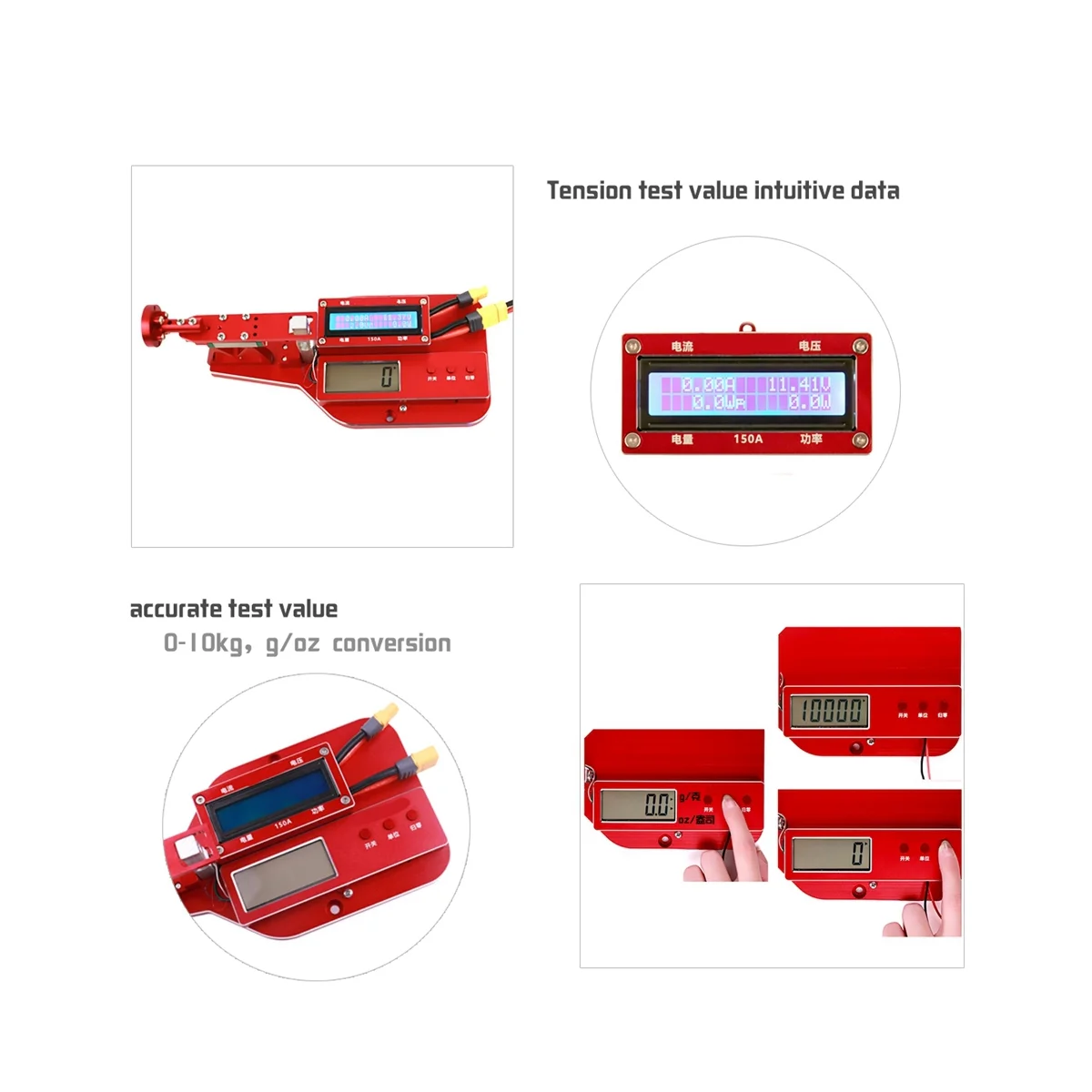 Imagem -06 - Motor Thrust Tester para rc Model Racing Drone Hélice Medição de Tensão Mt10 Pro 10kg