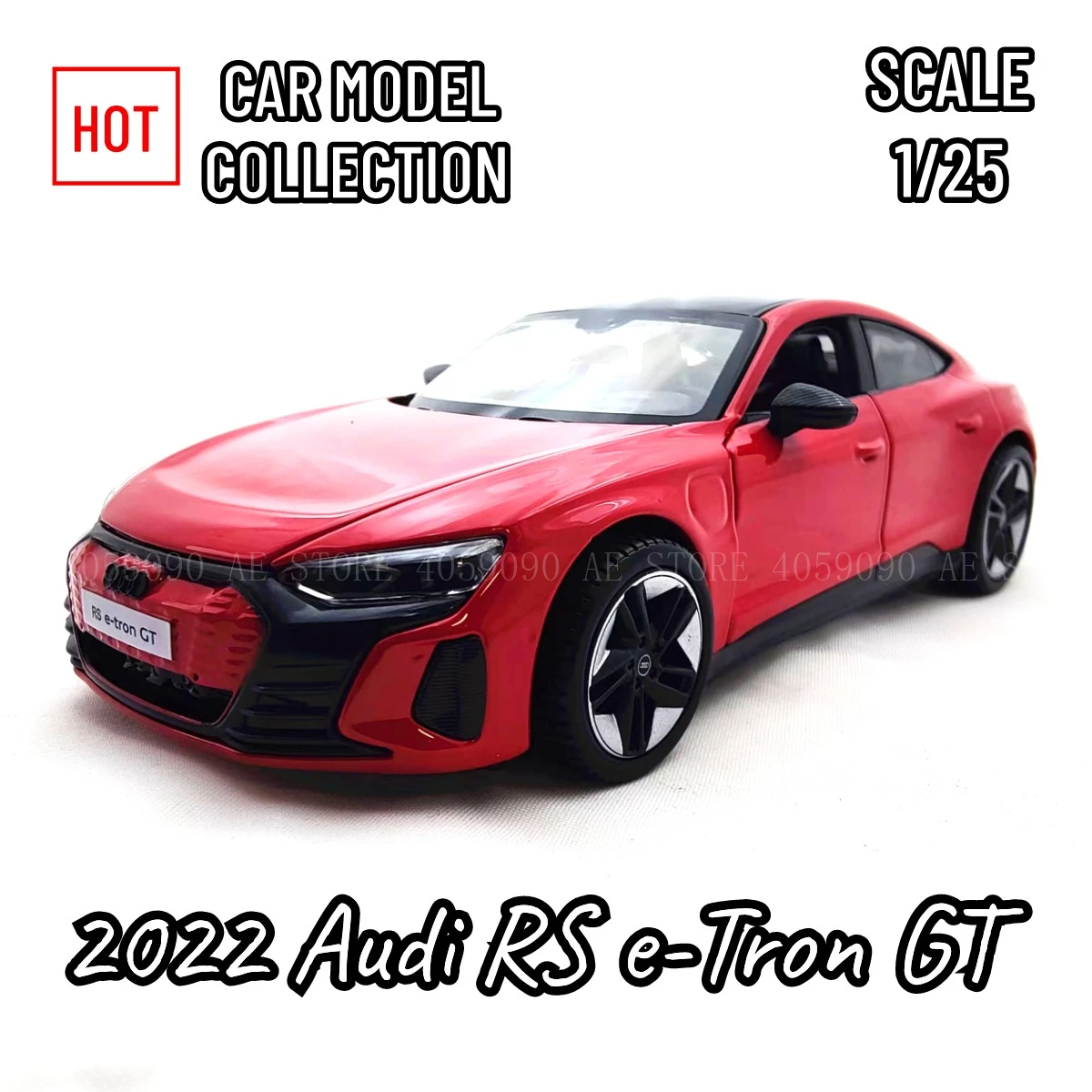 1:24 Metal Diecast Car Model, 2022 Audi RS e-Tron GT Scale Replica Home Office Miniature Art Decoration Ornament Kid Boy Toy