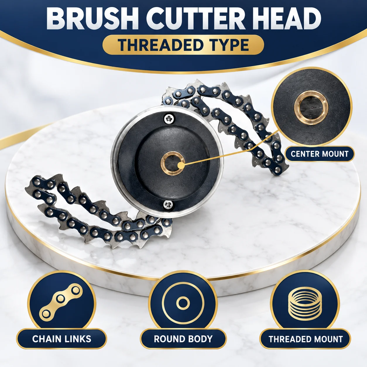 Universal Trimmer Head Threaded Brush Cutter Weed Eater Replacement Parts Garden Lawn Mower Accessories Durable Metal Fit