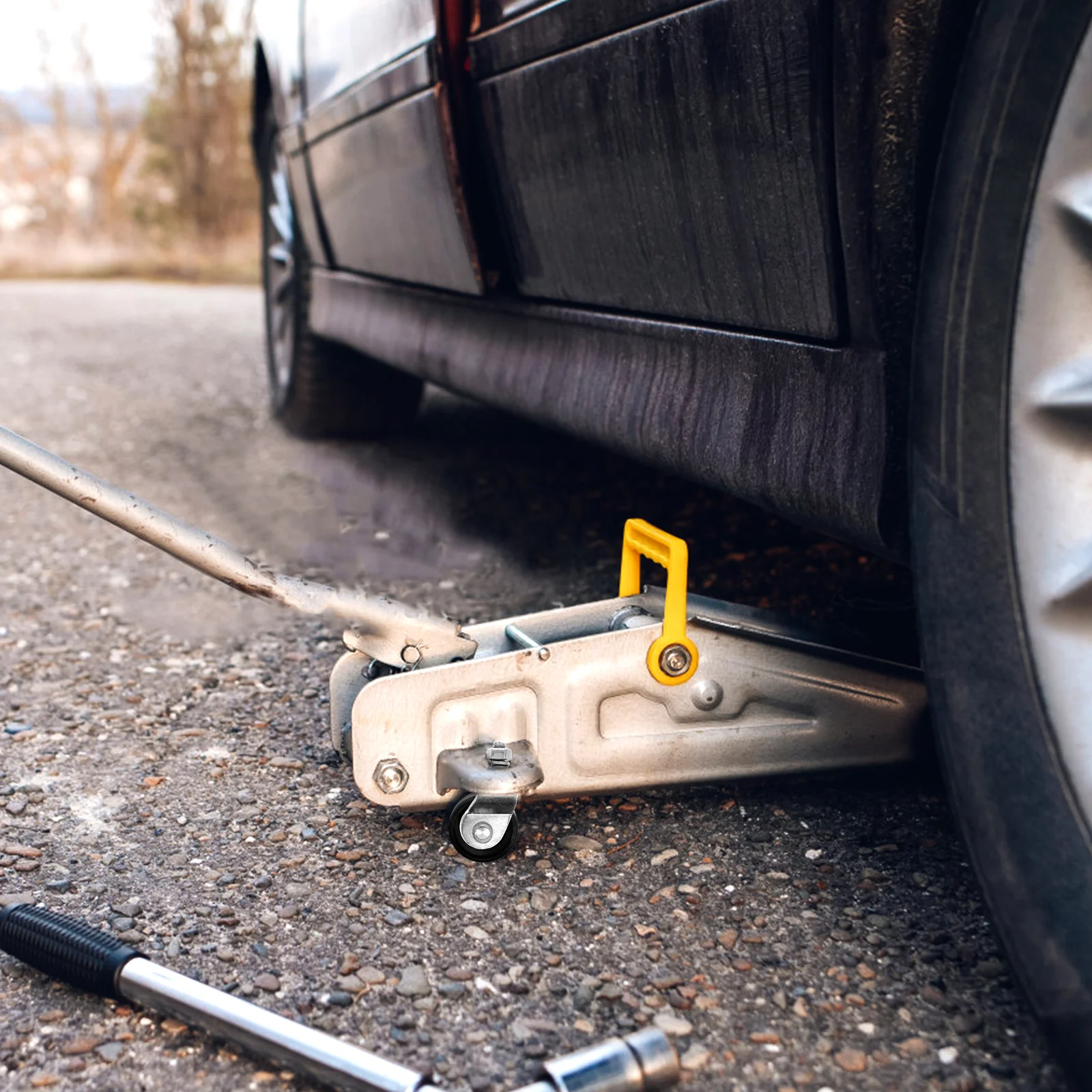 la rueda delantera de Jack roulettes de piso de 2 toneladas suministros de coche ruedas de repuesto horizontales de acero para garaje