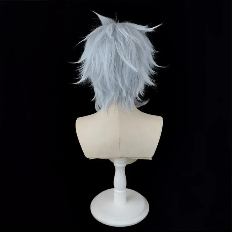 Genshin Impact Dottore Peruca Cosplay, Cabelo Azul Claro, Resistente ao Calor, Sintético, Acessórios para Festa de Halloween, Adereços