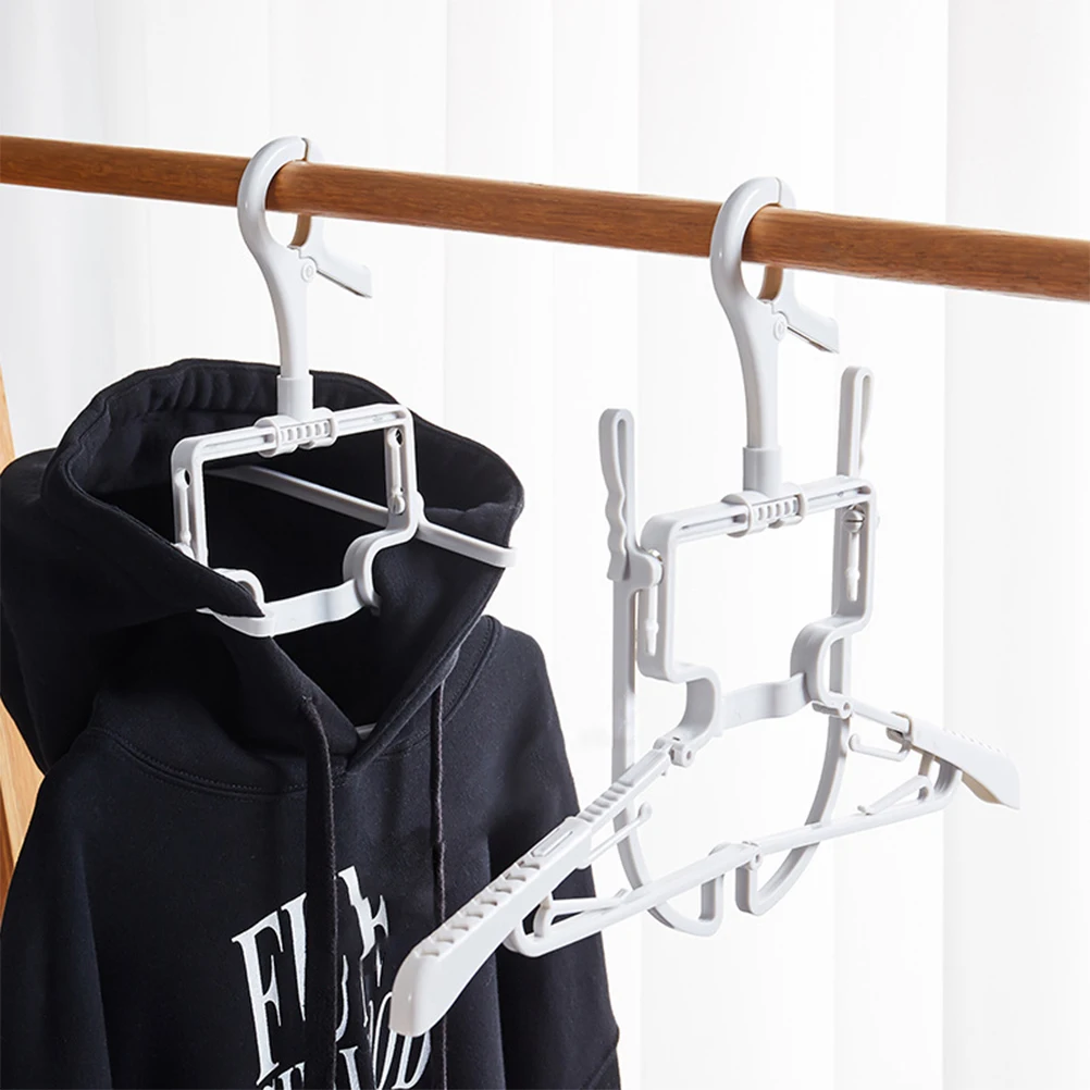 

Folding Hoodie Plastic Clothes Hangers Wall Clothes Hanging Rack Mounted Adjustable Rack for Hoodies White Baby