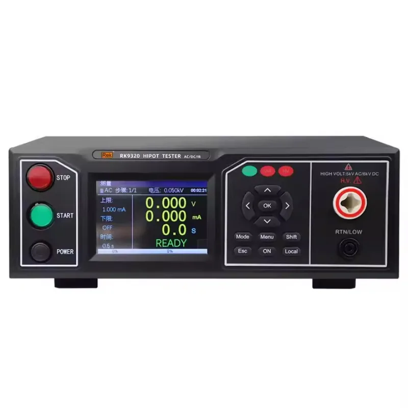 RK9310 Programmed Withstand Voltage Tester 5KV Hi-pot 10mA Insulation Resistance 100GΩ RS232 and RS485 Communication Functions.