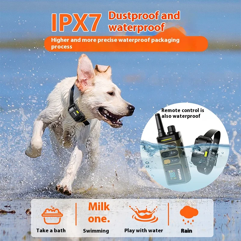 جهاز تدريب الكلاب الجديد 2000 متر جهاز تدريب يدوي للتحكم عن بعد جهاز مضاد للنباح IPX7 مقاوم للماء مناسب لجميع الكلاب #5