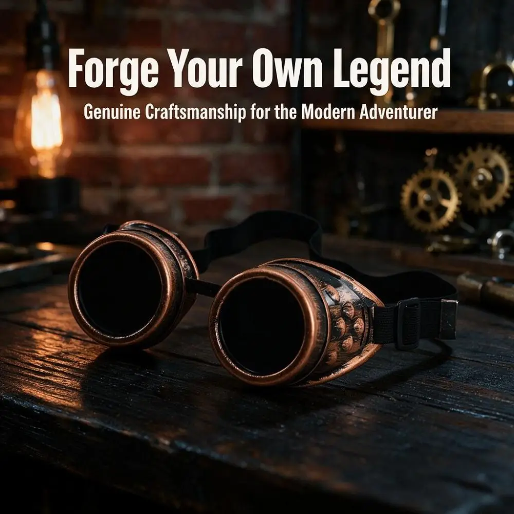 Retro Steampunk Goggles Windproof Unisex Design Steampunk Glasses Adjustable Metal Driver Goggles Themed Photoshoot