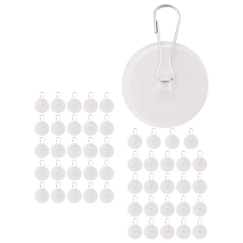 J1UL1N Clear Adhesive Ceiling Hooks 50 Pcs For Hanging No-Drill Sticky Birthday Hook Damage-Free