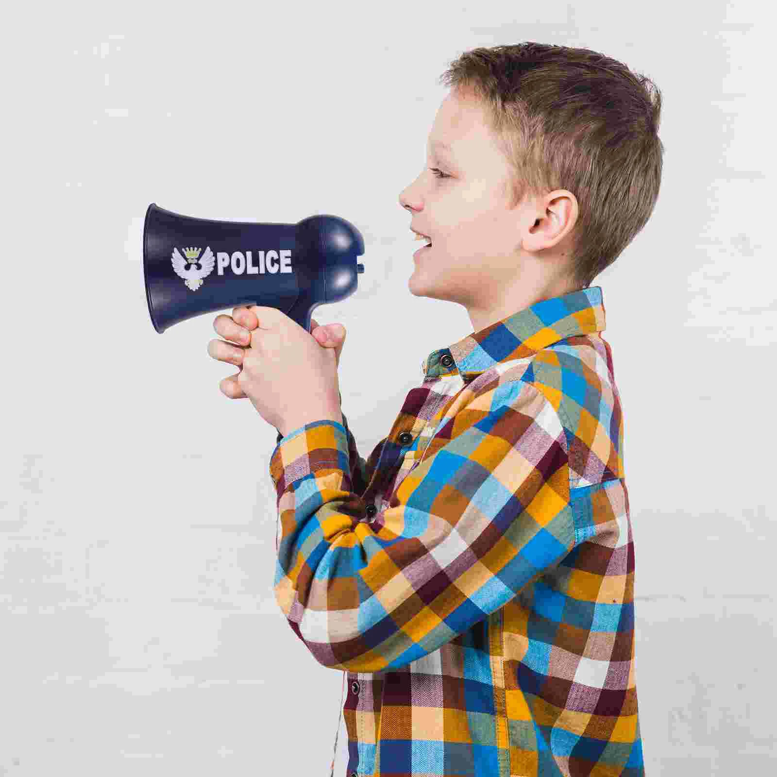 Police Megaphone Toy Funny Guide Loudspeaker Toy Role Cosplay Toy for Kid Child Boy without Batteries (Random Button Style)