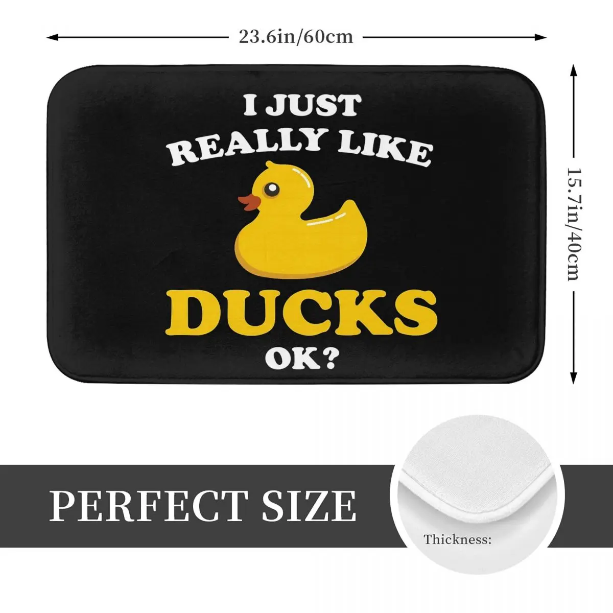 Bath Mat for Shower Home Entrance Rubber Duck Foot Mat I Just Really Like Ducks Ok Toilet Mat Quick Dry Non Slip Bathroom Rug