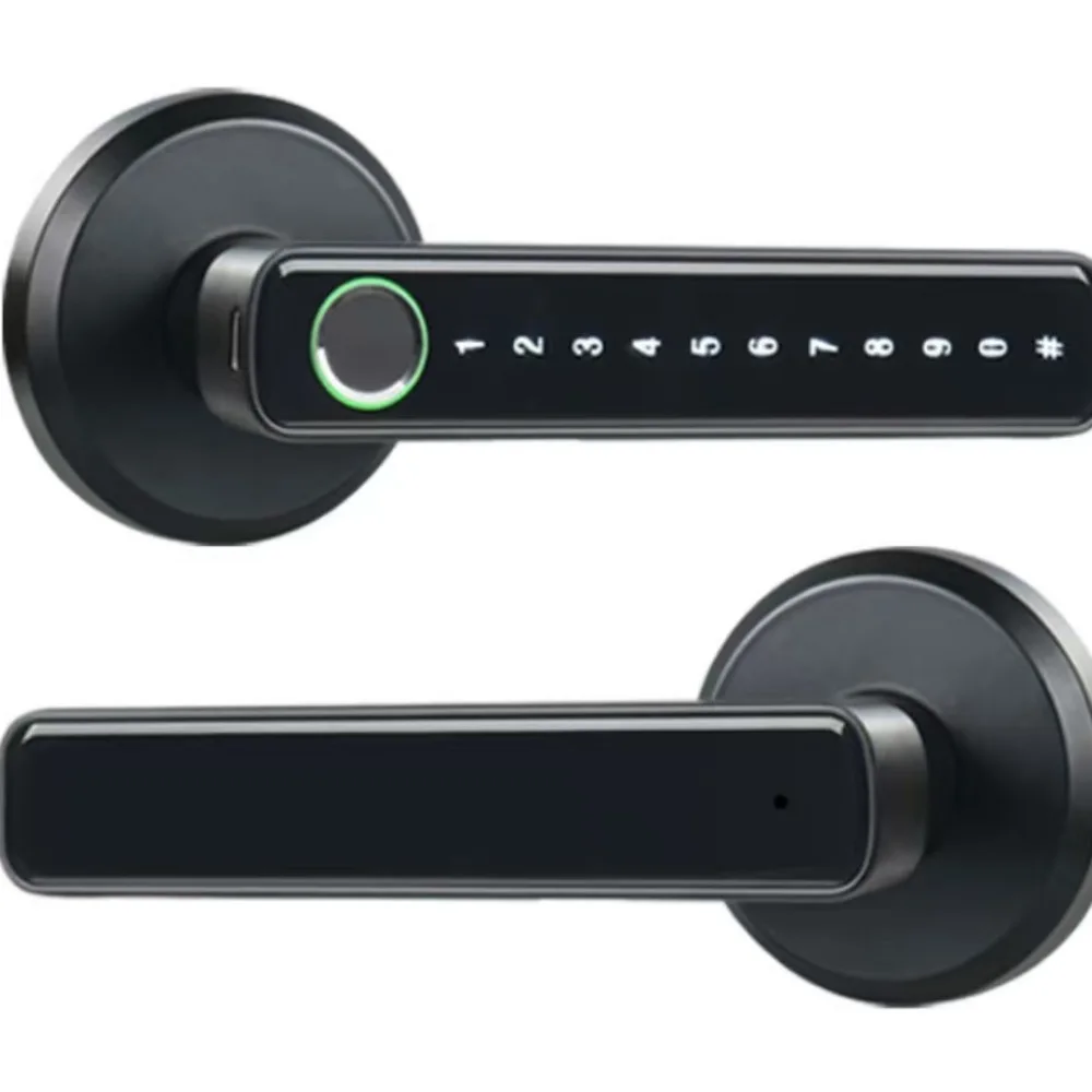 Electronic Knob Lock Bluetooth Smart Fingerprint Password Tuya App Keyless Entry Secure Wooden Door Lock Security Handle
