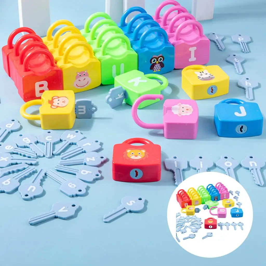 Toddlers Keys and Locks Set Padlock Keys Montessori Thinking Unlock Toys