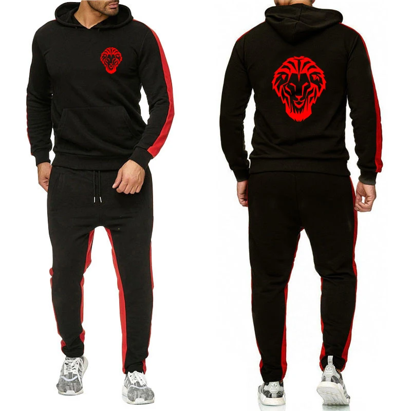 

2025 Spring And Autumn Men's Leon Athletic Club de Bilbao Logo Print Solid Color Slim Hoodies+Leisure Sports Pants Trendy Sets