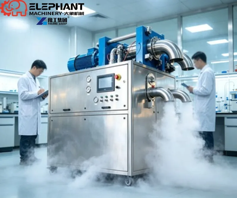 CO2 Dry Ice Pellet Making Machine, Small Strip Slice Compress Equipment For Dry Ice Blaster And Industrial Washing