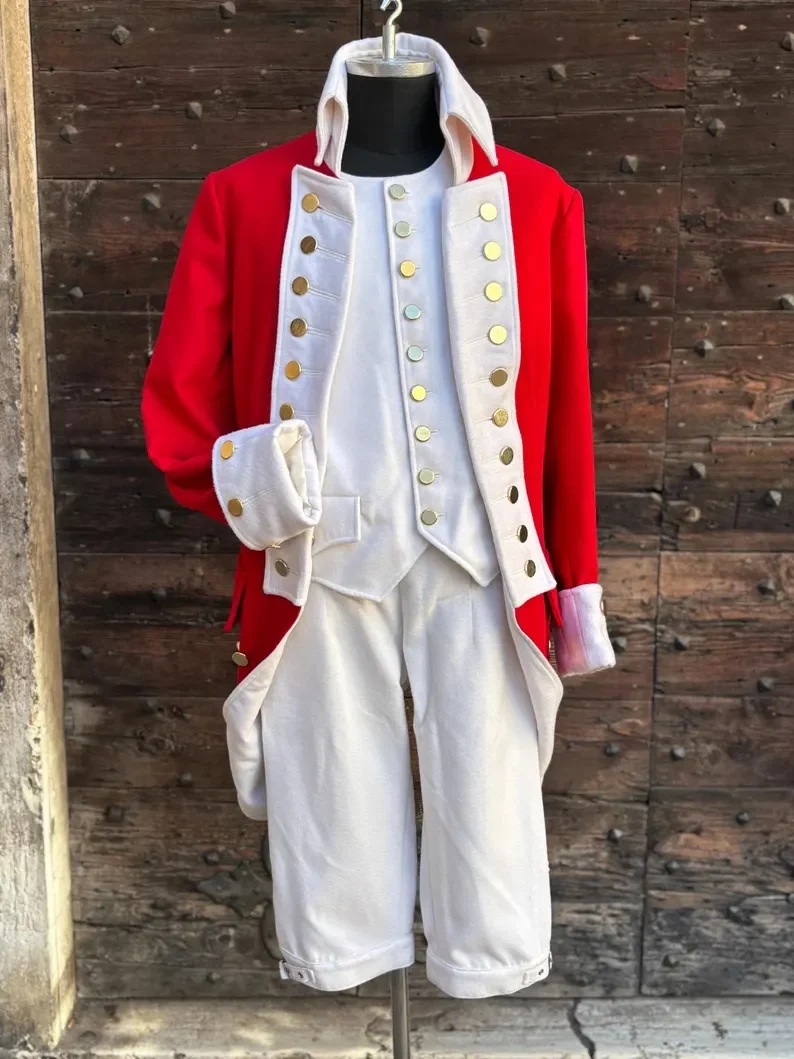 Uniforme militar británico de los años 1700, disfraz histórico de oficial de hussar de la guerra Civil para hombres, traje de soldado de la guardia real napoleónica