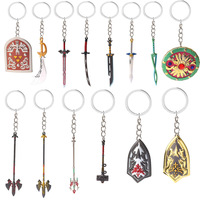 Game Legend Zeldas Keychain Pendants Sky Sword Shield Enamel Cosplay Props Keyring Intimate Woman Man Christmas Gifts