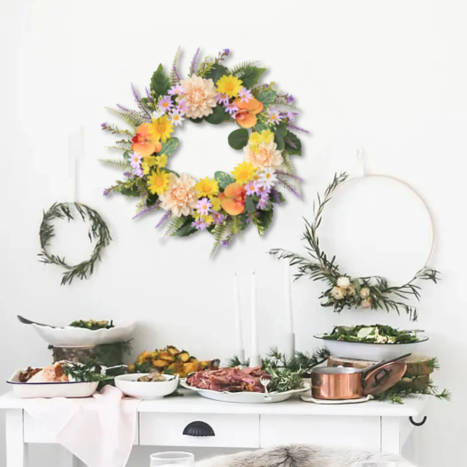 زهور الربيع الرفيعة مناسبة لمختلف أنشطة الحفلات، لوازم ذات ربطة إكليل عيد الميلاد الداخلي