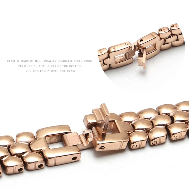 الفولاذ المقاوم للصدأ حزام الساعات 6 مللي متر 8 مللي متر 10 مللي متر الفضة الذهبي سوار استبدال حزام لحجم الطلب سيدة سوار ساعة الموضة