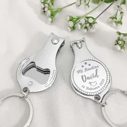 Baptism Favors Christening Guest Gifts Custom Baptism & Christening Favors Personalized Nail Clipper Keychain with Bottle Opener