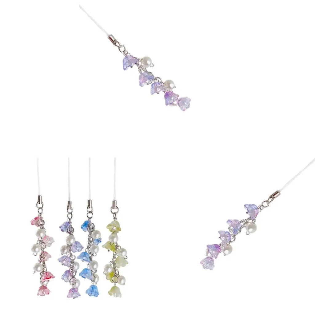 Phone Chain Lilys of the Valley Flower Phone Pendant for Key Card Phone