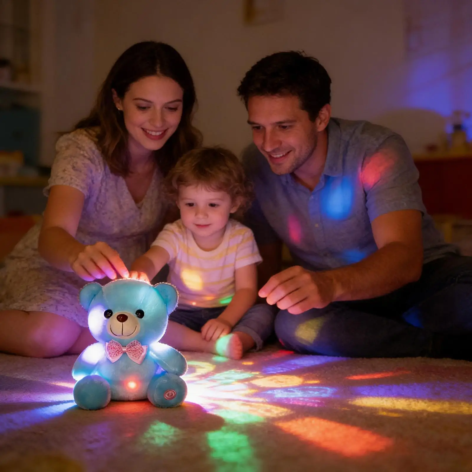 LED pluche beer verlichting knuffeldier regenboog beer slappe nachtverlichting glow in the dark verjaardagsfestival voor peuterkinderen