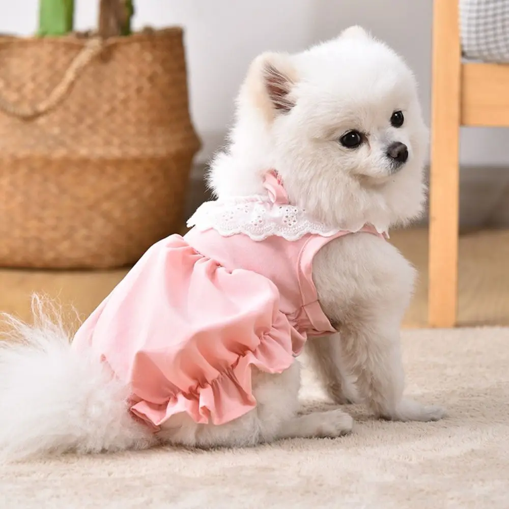 

Summer Solid Color Cat Princess Dress Thin Soft Cat Lace Skirt Breathable Elastic Pet Clothes Lovely Style Pet Dresses Product