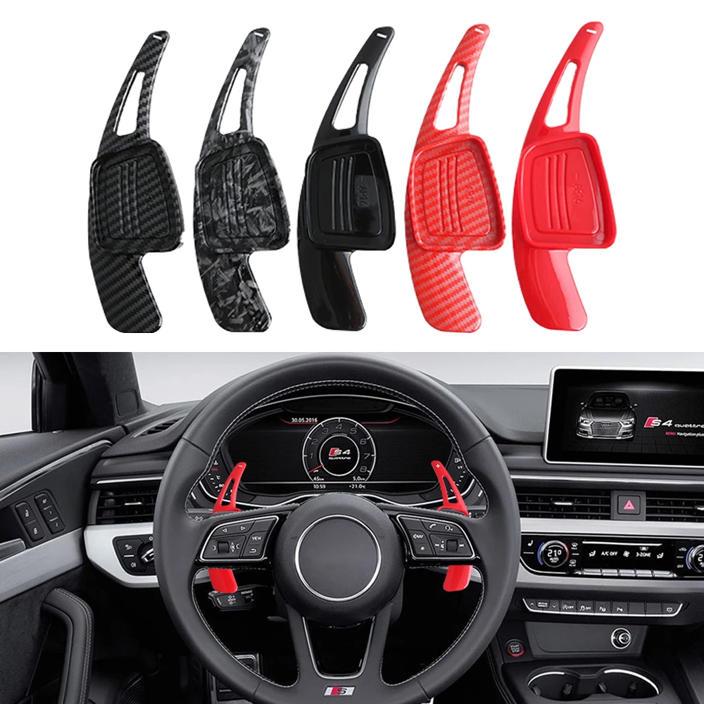 2pcs For Audi A3 A4L A5 S3 S5 2017-2018 A8 SQ5 R8 2018 Car Steering Wheel Paddle Shifter Gear Shift Extension Auto Accessories