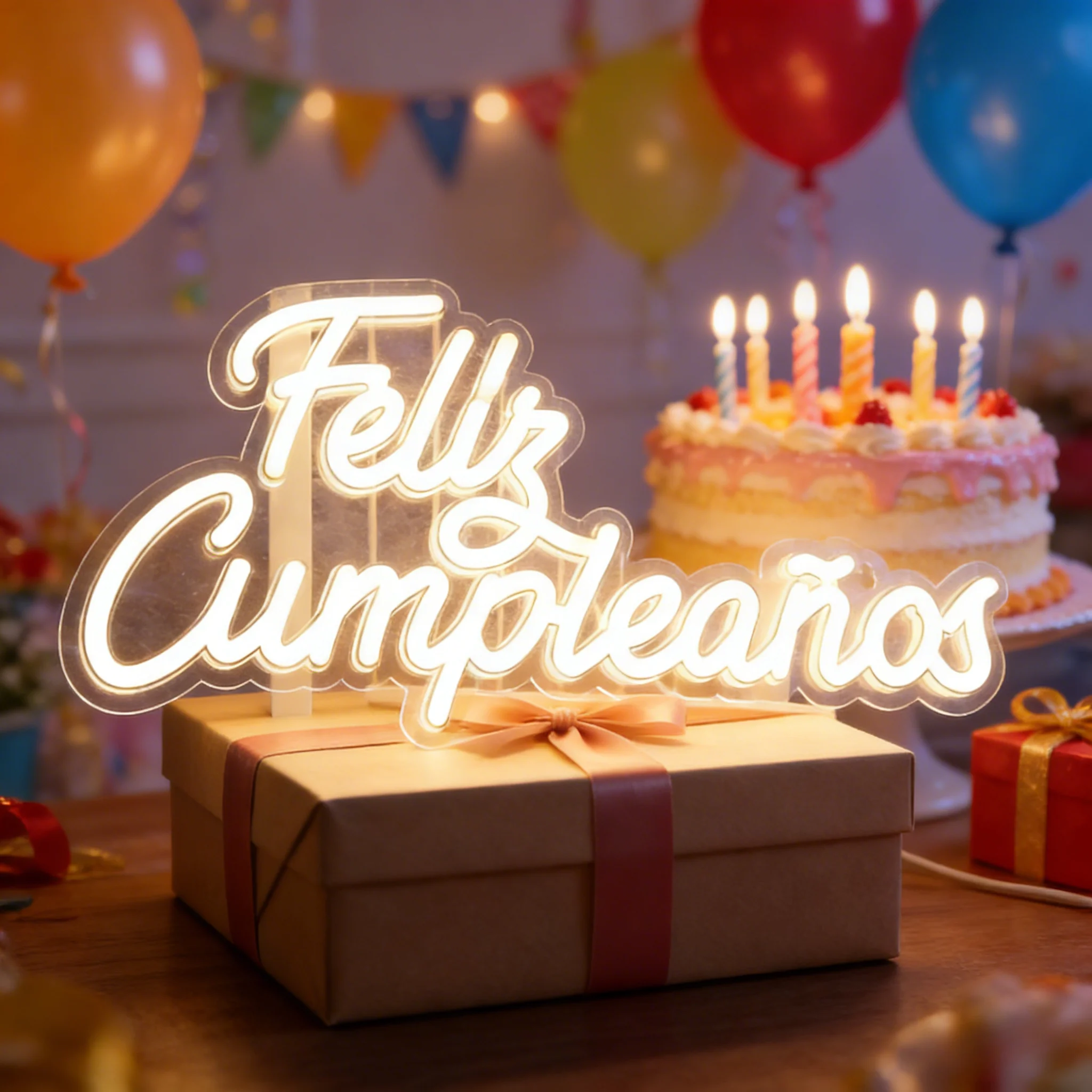 

Неоновая вывеска «С Днем Рождения» с USB-питанием, регулируемая по яркости, акриловая светодиодная вывеска, светящаяся надпись «С Днем Рождения», настенный светильник для украшения дня рождения