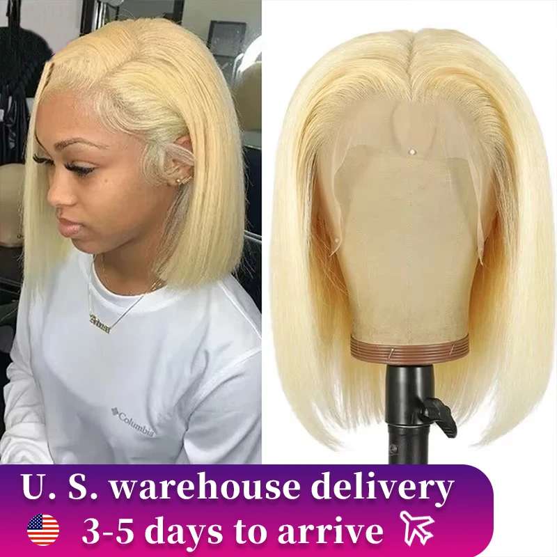 Short Cut 613 Blonde Bob Wigs Bone Straight Hd Lace Frontal Bob Wig 100% Human Hair 13x4 HD Lace Front Wig 100% Human Hair Wigs