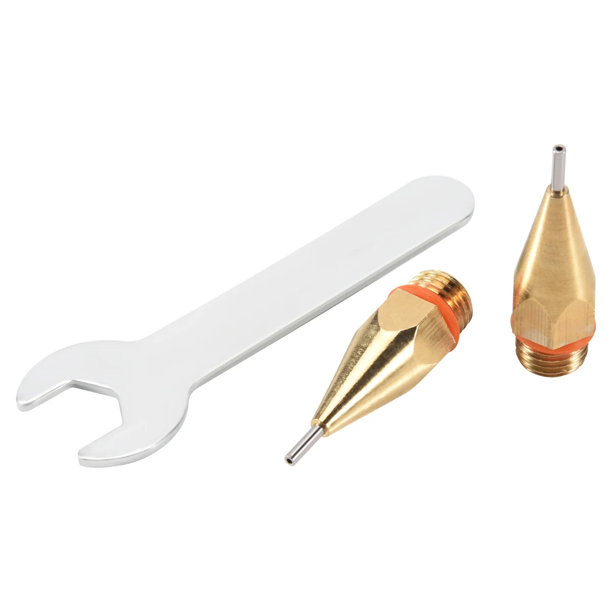 2Pcs 1Mm Aperture Diameter Hot Melt Glue Nozzle 1.0X40Mm Copper Nozzle With Nozzle Wrench Interchangeable Nozzle Parts