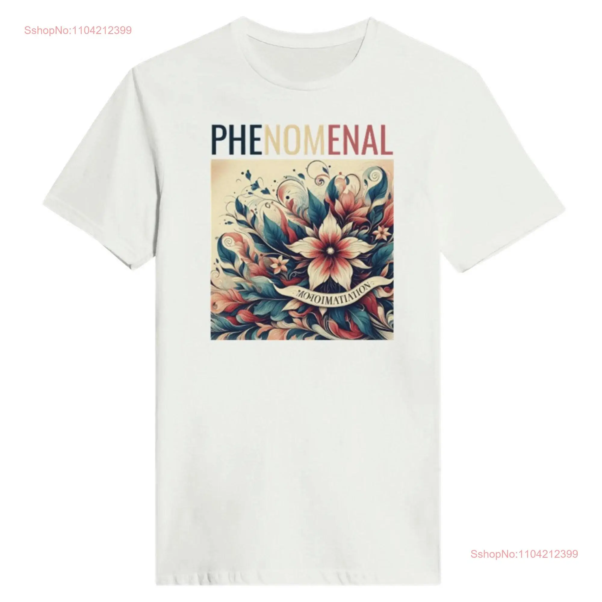 Retro Floral Phenomenal Classic Womens Crewneck T shirt long or short sleeves