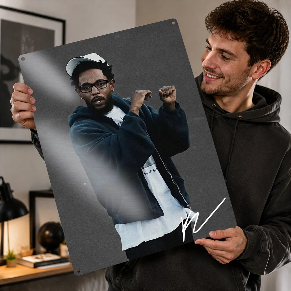 Kendrick Lamar Poster Musical Wall Art Personalized Vintage Metal Sign for Music Room Studio Bedroom Home Decor Display Plaque