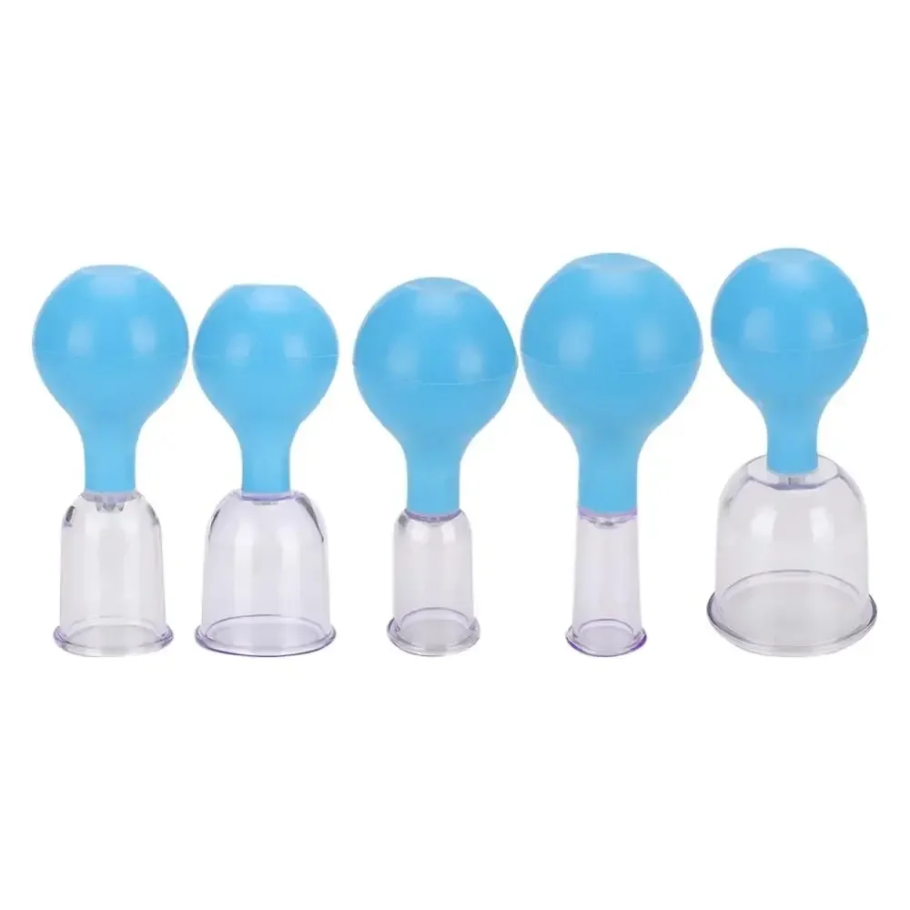 4Type Rubberen Bal Pc Vacuüm Cupping Bevorderen Bloedcirculatie Elimineren Koude Revalidatie Therapie Cupping Apparaat Blauw Draagbaar