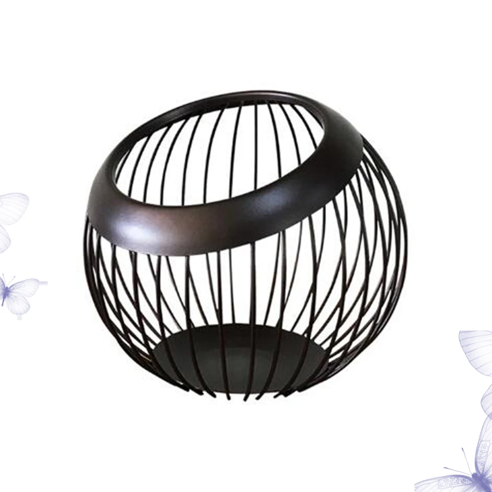 سلة تخزين الفاكهة الحديدية ذات سعة كبيرة وتصميم مجوف للمطبخ وصينية تصريف الخضروات لخبز الموز والبرتقالي والتفاح