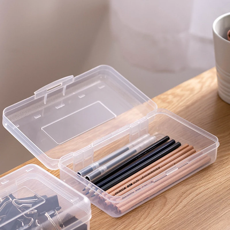 Transparent Pencil Case Large Capacity Crayon Pen Box Marker Color Lead Painting Storage Box Stacking Office Supplies Organize