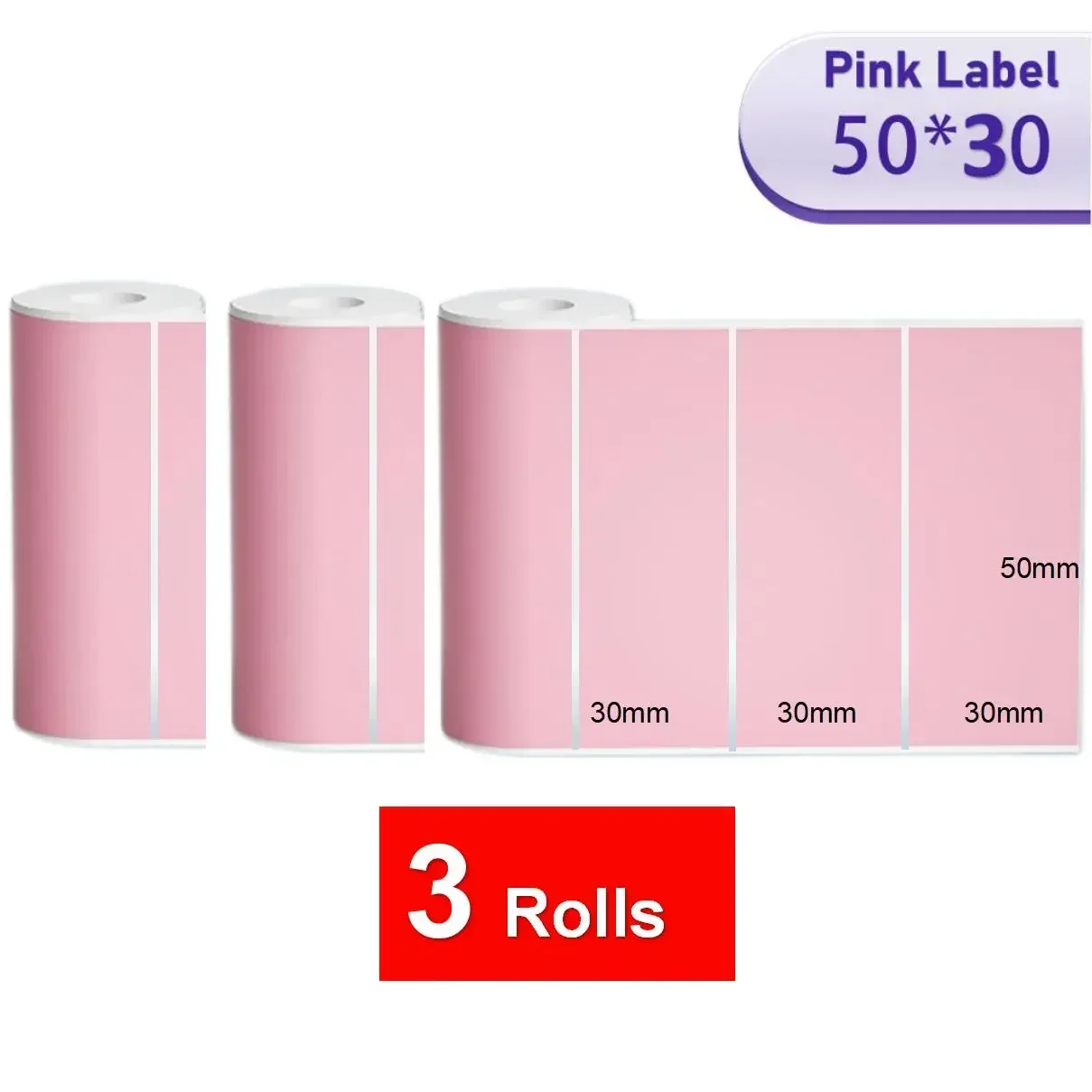 3rolls 50X30 PINK