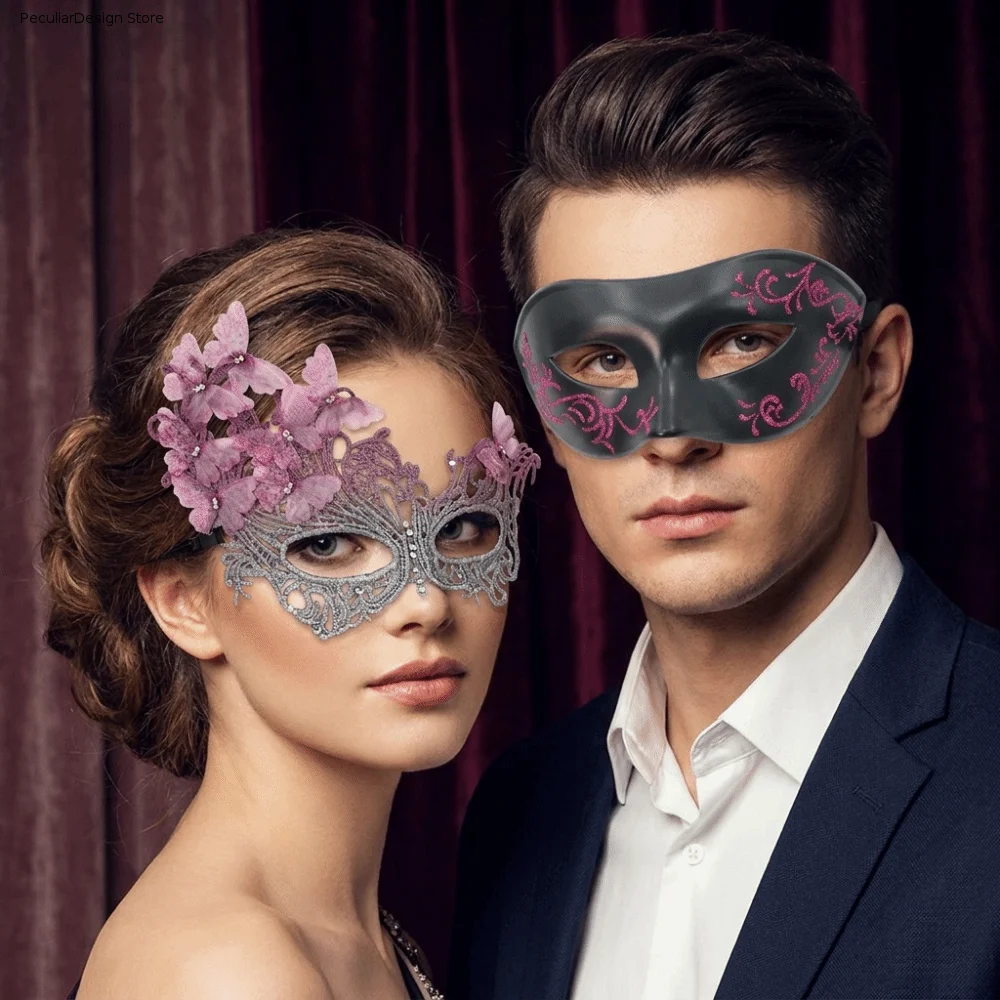Funny Multicolor Half-Face Lace Mask Cosplay Seductive Style Masquerade Mask Masquerade rhinestone Butterfly Mask Women's Event