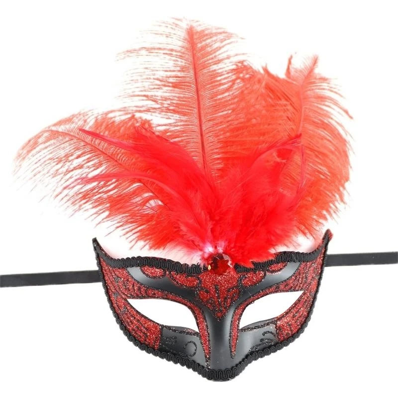 Y5GC Masque à plumes à plumes Masque masquée Décoration Masque pour femmes Men Halloween Masque