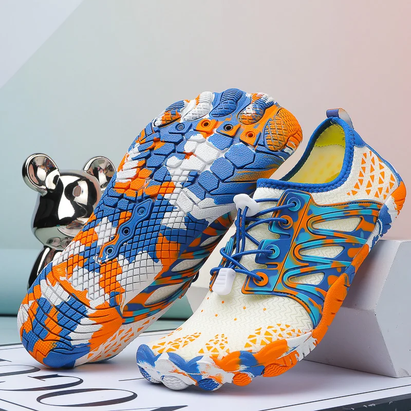 Men's Quick-Dry Breathable Aqua Shoes Men Women Couples Outdoor Beach Five Finger Swimming Hiking Wading Upstream Sneakers