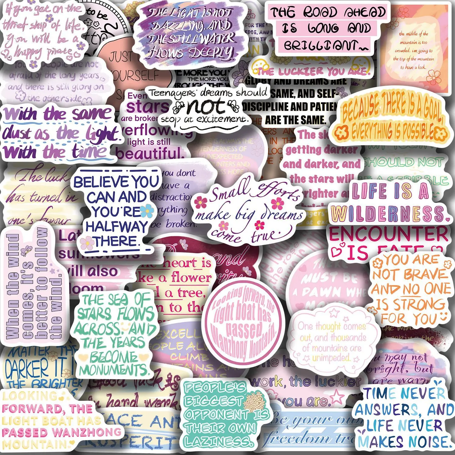 50PCS Motivational Stickers Aesthetic Decals For Phone Laptop Suitcase Notebook Skateboard Waterproof Stickers