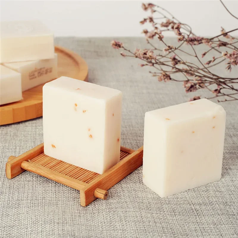 Handmade Rice Soap Thai Jasmine Rice Collagen Vitamin Skin Whitening Bathing Oil Control Whitening Moisturizing Tools